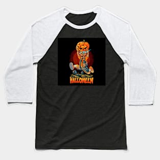 cute-halloween-zombie-running-with-pumpkin Baseball T-Shirt